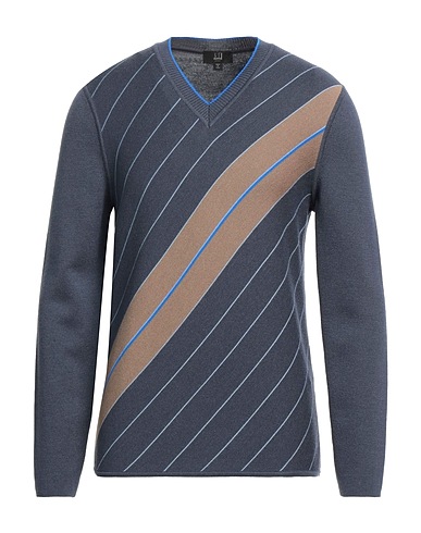 DUNHILL Pullover Blu notte 70% Lana Merino, 30% Seta di gelso