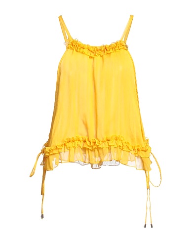 WEILI ZHENG Top Orange 100% Polyester