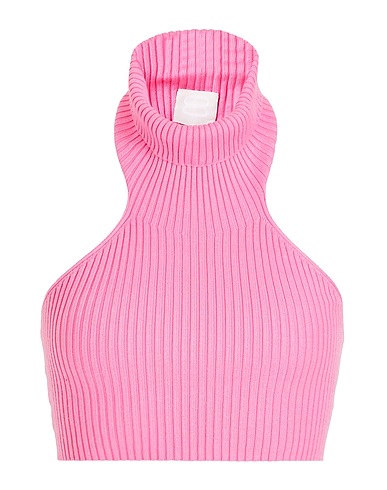 8 by YOOX Cropped Top VISCOSE KNIT SLEEVELESS ROLL-NECK CROP TOP
 Rosa 56% Viskose, 44% Recyceltes Polyamid