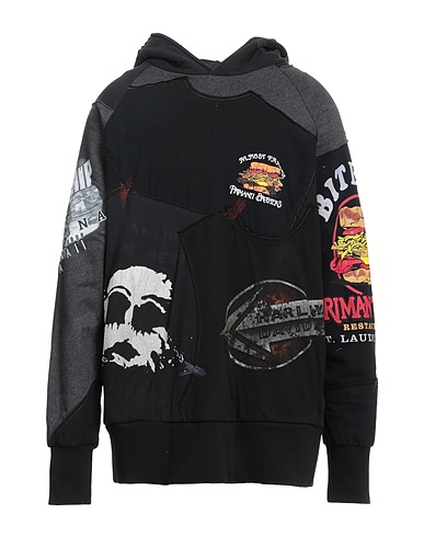 MASSIMO SABBADIN Hooded track jacket  Black 100% Cotton