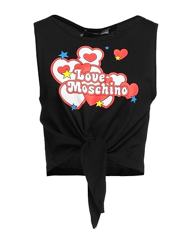 LOVE MOSCHINO Crop top Black 100% Cotton