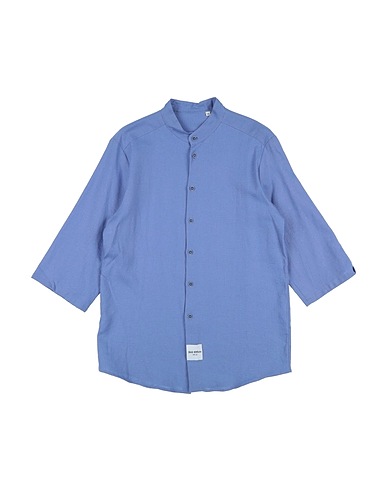 SKILL_OFFICINE Solid colour shirt Pastel blue 100% Linen
