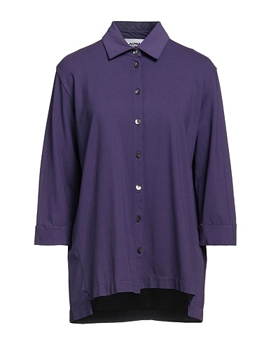 ALPHA STUDIO Solid colour shirts & blouses Mauve 98% Cotton, 2% Elastane