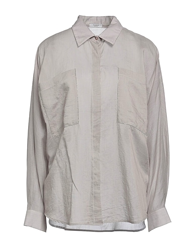 PESERICO Striped shirt Grey 72% Lyocell, 28% Silk, Cotton