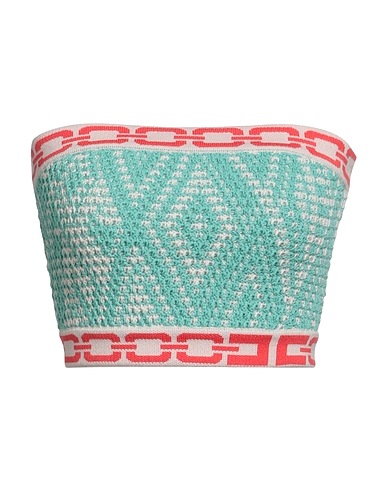 ELISABETTA FRANCHI Crop top Turchese 78% Cotone, 22% Acrilico