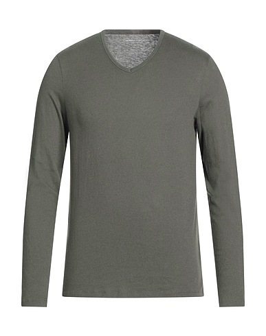 MAJESTIC FILATURES Basic T-Shirt Dark green 85% Cotton, 15% Cashmere