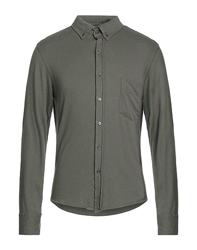 MAJESTIC FILATURES Solid colour shirt Dark green 85% Cotton, 15% Cashmere