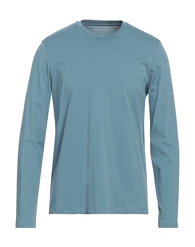MAJESTIC FILATURES Basic T-Shirt Taubenblau 100% Baumwolle
