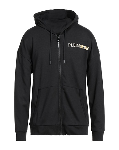 PLEIN SPORT Hooded track jacket  Charcoal 52% Cotton, 48% Polyester