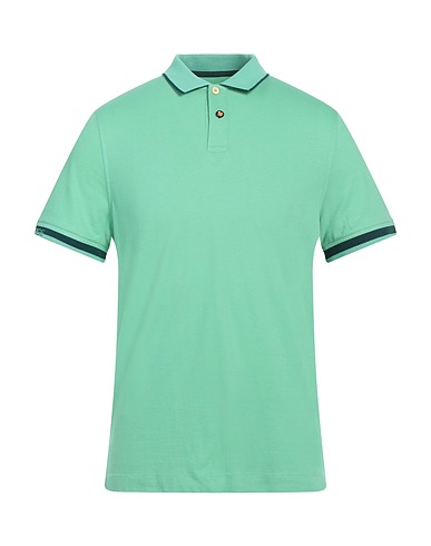 HERITAGE Polo shirt Light green 95% Cotton, 5% Elastane