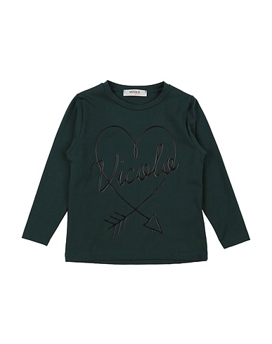VICOLO T-shirt GIRL Dark green 93% Cotton, 7% Elastane