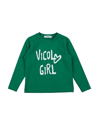 VICOLO T-shirt Emerald green 93% Cotton, 7% Elastane