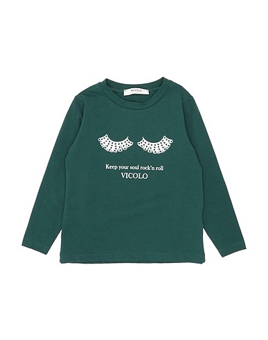 VICOLO T-shirt Dark green 93% Cotton, 7% Elastane