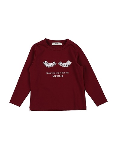 VICOLO T-shirt Burgundy 93% Cotton, 7% Elastane