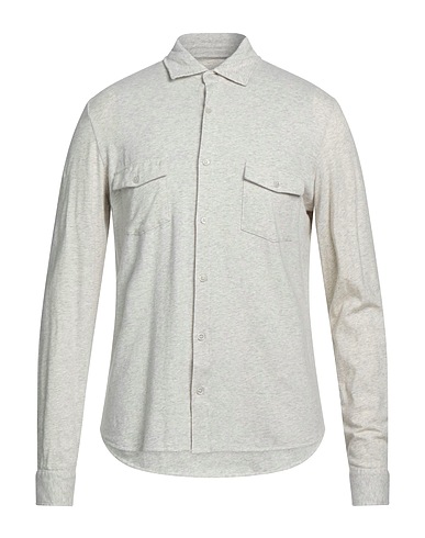 MAJESTIC FILATURES Solid colour shirt Light grey 94% Cotton, 6% Elastane