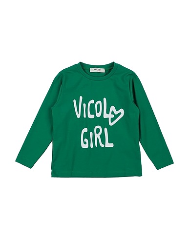 VICOLO T-shirt Emerald green 93% Cotton, 7% Elastane