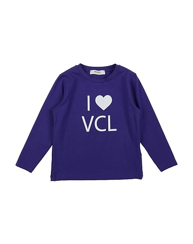 VICOLO T-shirt Purple 93% Cotton, 7% Elastane