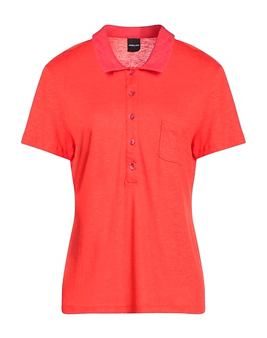 ANNECLAIRE Polo shirt Red 70% Viscose, 30% Linen