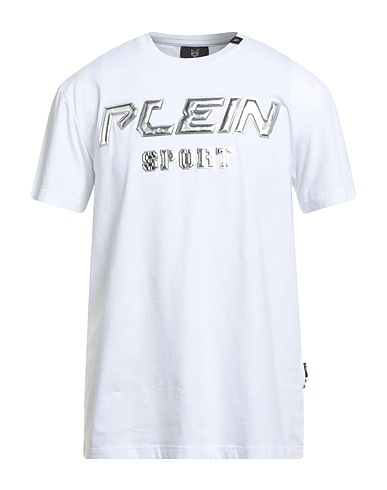 PLEIN SPORT T-shirt Blanc cassé 95% Coton, 5% Élasthanne