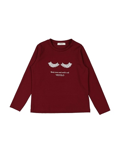 VICOLO T-shirt Burgundy 93% Cotton, 7% Elastane