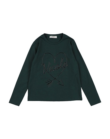 VICOLO T-shirt Dark green 93% Cotton, 7% Elastane
