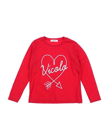 VICOLO T-shirt Red 93% Cotton, 7% Elastane