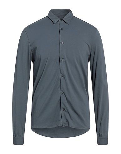 MAJESTIC FILATURES Camicia tinta unita Piombo Cotone