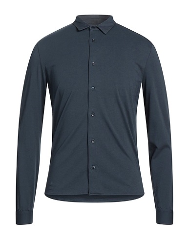 MAJESTIC FILATURES Camicia tinta unita Blu notte Cotone