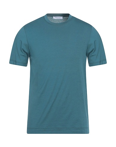 CRUCIANI Basic T-Shirt Deep teal 93% Cotton, 7% Elastane