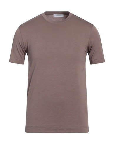 CRUCIANI Basic T-Shirt Hellbraun 93% Baumwolle, 7% Elastan