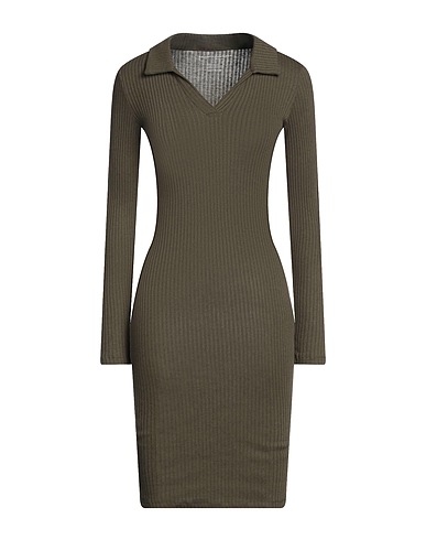 MAJESTIC FILATURES Midi dress Military green 48% Cotton, 33% Modal, 13% Cashmere, 6% Elastane