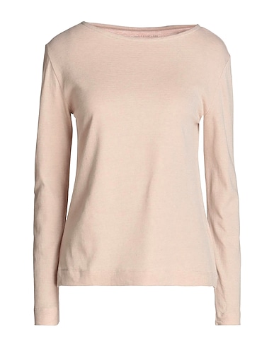 MAJESTIC FILATURES Basic T-shirt Beige 70% Cotton, 30% Cashmere