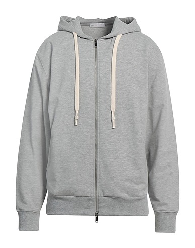 DANIELE FIESOLI Hooded track jacket  Grey 95% Cotton, 5% Elastane