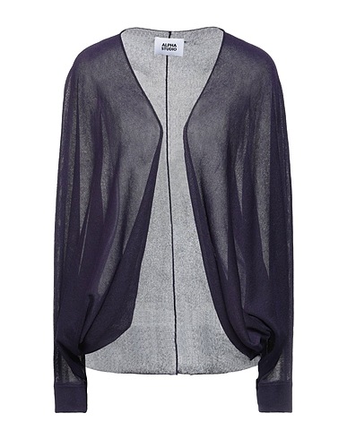 ALPHA STUDIO Cardigan Dark purple 83% Viscose, 17% Polyester