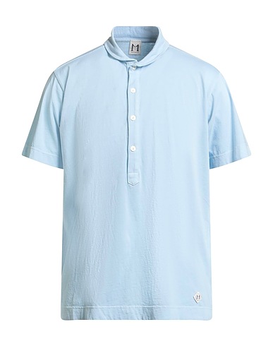 MOLO ELEVEN Polo shirt Sky blue 100% Cotton