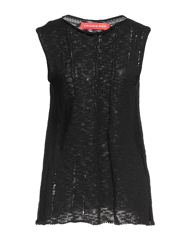 VIRGINIA BIZZI Maglia Gilet Nero 65% Cotone, 35% Acrilico