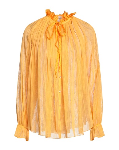 FORTE_FORTE Solid color shirts & blouses Orange 74% Cotton, 26% Polyamide, Silk