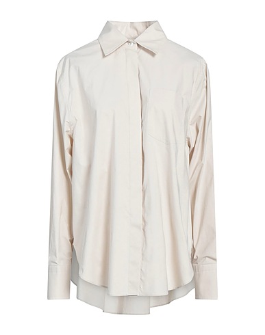 CALIBAN Solid colour shirts & blouses Beige 97% Cotton, 3% Elastane