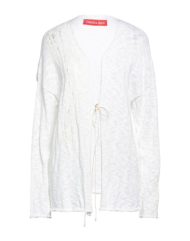 VIRGINIA BIZZI Cardigan White 65% Polyester, 31% Viscose, 4% Elastic fibres