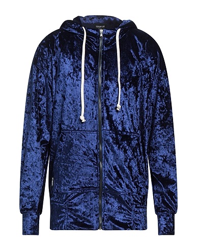 LUXURY LAB Milano Hooded track jacket  Blue 94% Polyester, 6% Elastane
