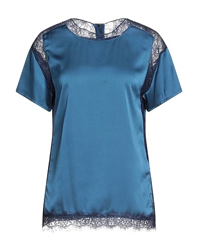 MY TWIN TWINSET Top Slate blue 100% Polyester, Polyamide