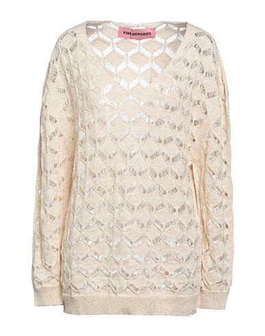 PINK MEMORIES Pullover Beige 50% Cotone, 50% Acrilico, Poliestere metallizzato, Poliammide