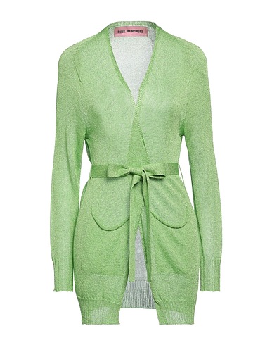 PINK MEMORIES Cardigan Light green 70% Viscose, 15% Polyamide, 15% Metallic fiber