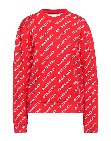 BALENCIAGA Jumper Red 40% Cotton, 27% Wool, 22% Polyester, 10% Polyamide, 1% Elastane