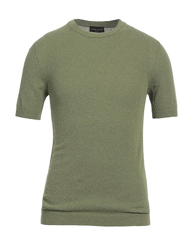 ROBERTO COLLINA Jumper Military green 70% Cotton, 30% Polyamide