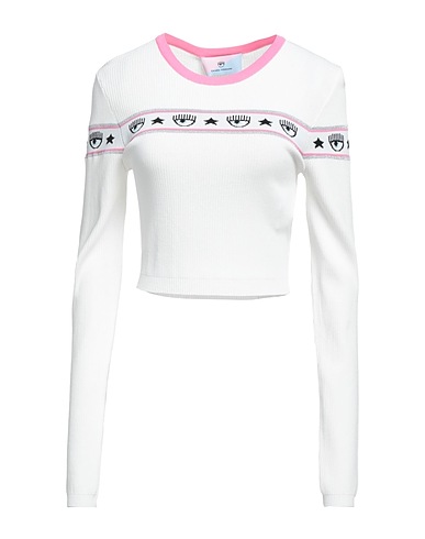 CHIARA FERRAGNI Sweater White 65% Viscose, 35% Polyester, Cotton, Metallic fiber