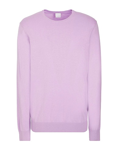 8 by YOOX Jumper COTTON-CASHMERE BLEND BASIC CREW-NECK JUMPER
 Lilac 95% Organic cotton, 5% Cashmere
