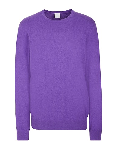 8 by YOOX Sweater COTTON-CASHMERE BLEND BASIC CREW-NECK JUMPER
 Purple 95% Organic cotton, 5% Cashmere