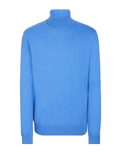 8 by YOOX Cuello alto COTTON-CASHMERE BLEND BASIC ROLL-NECK
 Azul 95% Algodón orgánico, 5% Cachemir