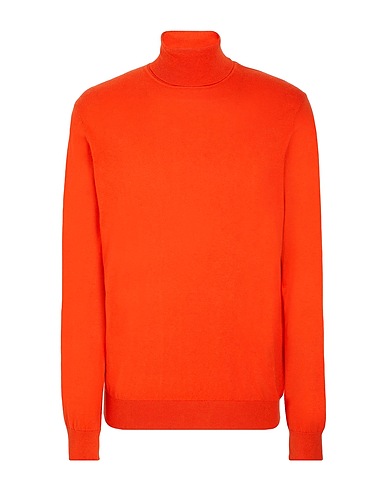 8 by YOOX Rollkragenpullover COTTON-CASHMERE BLEND BASIC ROLL-NECK
 Orange 95% Organische Baumwolle, 5% Kaschmir